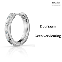 Traveller Oorringen - Edelstaal - Kristal - Zilverkleurig - Ø 18mm - 166322