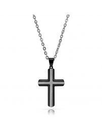 Traveller Dames Hanger met Ketting - Edelstaal - zwart - 50+5cm