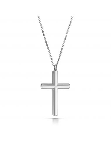 Traveller Cross Chain - Men - Necklace Men - Stainless Steel - 50+5cm
