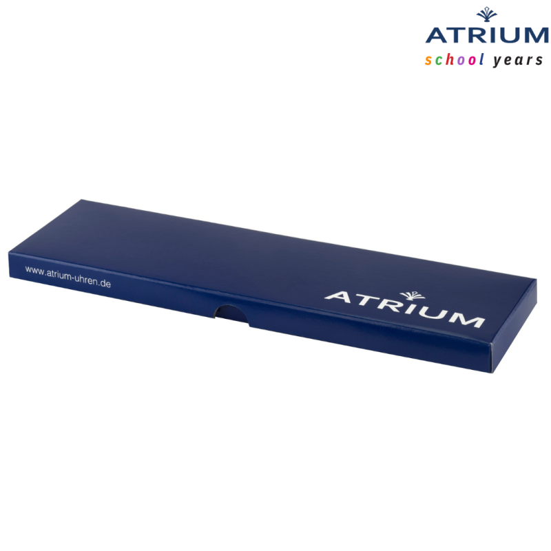 ATRIUM Kinderuhr – Jungen / Mädchen – Blau & Silber – Analog – 3 Bar – Lederzifferblatt