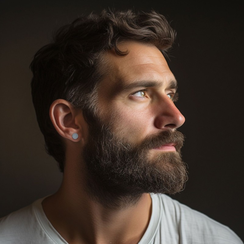 Traveller Ohrstecker - Herren - Edelstahl - Silberfarben - Matt - Rund - 8 mm