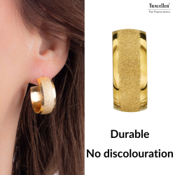 Traveller Oorringen -  Edelstaal - Verguld - Glitter - Ringen 3/4 - Ø 23 mm - 181260