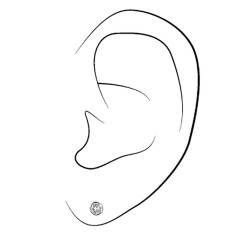 Traveller Earrings - Silver Coloured - Crystals -  Platinum Plated - Ø 4mm - 145597