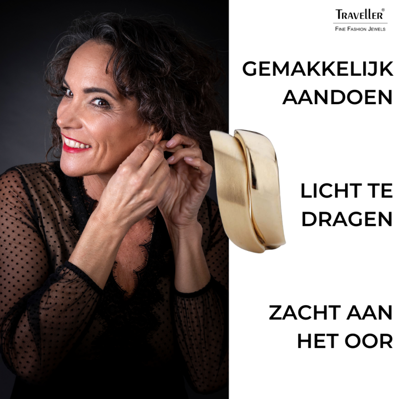 Clip oorbellen goudkleurig van Traveller 22kt Verguld