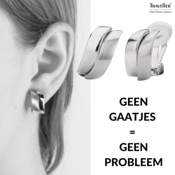 Clip oorbellen zilverkleurig van Traveller Geplatineerd