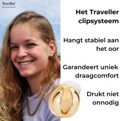 Traveller Clip Oorbellen - 22kt Verguld - Mat/ Glanzend - Knoop - Goudkleurig - 15 mm