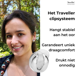 Traveller Clip Oorbellen - Geplatineerd - Mat/ Glanzend - Knoop - Zilverkleurig - 15 mm - 157160