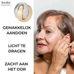 Traveller Clip Oorbellen - 22kt Verguld & Geplatineerd - Mat/ Glanzend - Knoop - Bicolor - 15 mm - 157161
