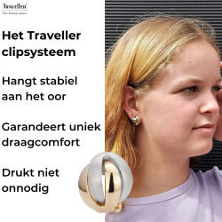 Traveller Clip Oorbellen - 22kt Verguld & Geplatineerd - Mat/ Glanzend - Knoop - Bicolor - 15 mm - 157161