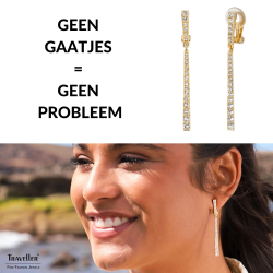 Traveller Clip Oorbellen - Hangers - Goudkleurig - Preciosa Kristallen - 22ct Verguld - 55 mm - 157355