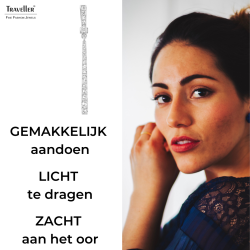 Traveller Clip Oorbellen - Hangers - Zilverkleurig - Preciosa Kristallen - Geplatineerd - 55 mm