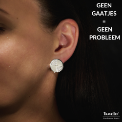 Traveller Clip Oorbellen - Zilverkleurig - Kriistallen - Rond - Geplantineerd - 17 mm - 157551