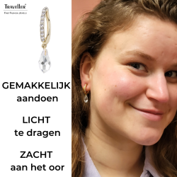 Traveller Clip Oorbellen - Hangers - Goudkleurig - Preciosa Kristallen - Druppel - Verguld - 30x5 mm - 157565