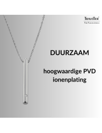 Traveller Ketting met Urnhanger - Askoker - 45mm - Edelstaal - Zirkonia - 45-50cm - 181139