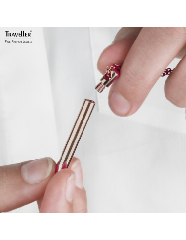 Traveller Ketting met Urnhanger - Askoker - 45mm - Edelstaal - Rosékleurig - Zirkonia - Rosé verguld - 45-50cm - 181140