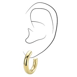 Traveller Hoop Earrings - Gold Plated - Stainless Steel - 25 mm - 181169