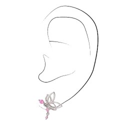 Traveller Ohrstecker - Libelle/ Elf Zala - Kinder - Silber 925 - Kristalle - Rosa & Weiß - 545212
