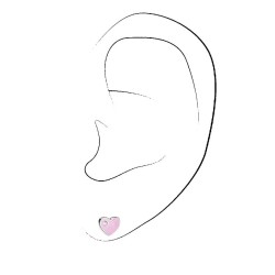 Traveller Ohrstecker - Herz Chou - Silber 925 - Rosa - Kristalle - 545232