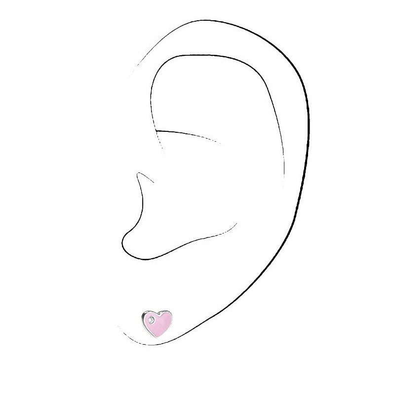 Traveller Ohrstecker - Herz Chou - Silber 925 - Rosa - Kristalle - 545232