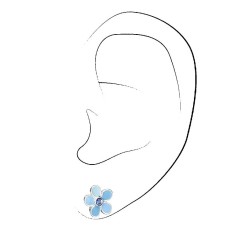 Traveller Ohrstecker - Blume Lore - Kinder - Silber 925 - Blau - Kristalle - 545240