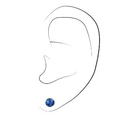 Traveller Earrings - Children - Sterling Silver - Crystals - Blue - Ø 5 mm