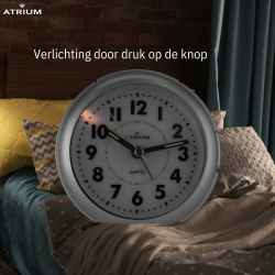 ATRIUM Wekker - Analoog - Wit - Zonder tikgeluid - A240-19