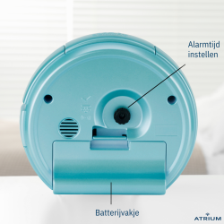 ATRIUM Wekker - Analoog - Lichtblauw - Zonder tikgeluid - A240-15