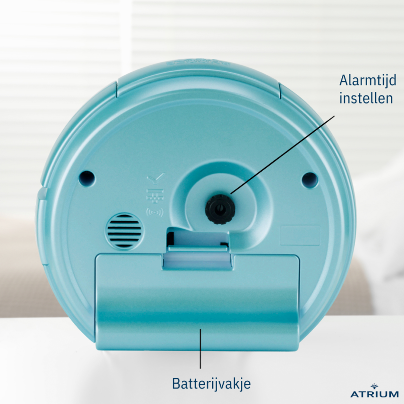 ATRIUM Wekker - Analoog - Lichtblauw - Zonder tikgeluid - A240-15