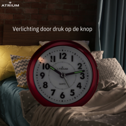 ATRIUM Wekker - Analoog - Wit - Zonder tikgeluid - A240-1