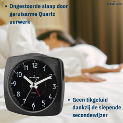 ATRIUM Wekker - Analoog - Zwart - A251-7