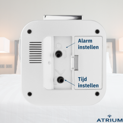 ATRIUM Wekker - Senioren - Analoog - Wit - Duidelijk - Eenvoudig in gebruik - A530-0