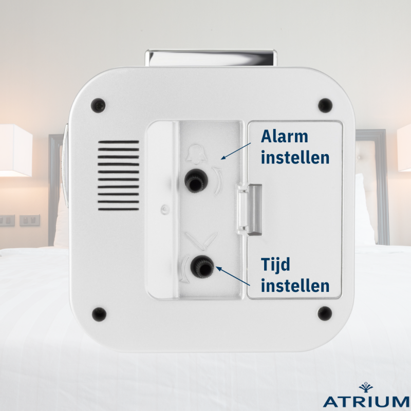 ATRIUM Wekker - Senioren - Analoog - Wit - Duidelijk - Eenvoudig in gebruik - A530-0