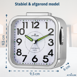 ATRIUM Wekker - Senioren - Analoog - Zilver - Duidelijk - Eenvoudig in gebruik - A530-19