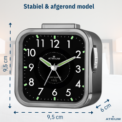 ATRIUM Wekker - Senioren - Analoog - Zwart - Duidelijk - Eenvoudig in gebruik - A530-4