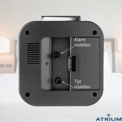 ATRIUM Wekker - Senioren - Analoog - Zwart - Duidelijk - Eenvoudig in gebruik - A530-7