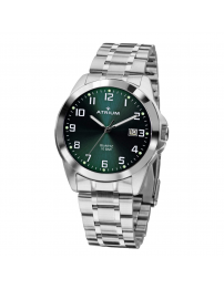 ATRIUM Watch - Men - Steel Strap - Green Dial - Date - Stainless Steel - 10...