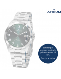 ATRIUM Horloge - Heren - Staalband - Wijzerblad Groen - Datum - Edelstaal - 10 bar - British Racing Green - A16-36