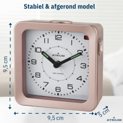 ATRIUM Alarm Clock - Radio-controlled - Analogue - Bronze Metallic - Build-up Beep - Snooze - A660-17