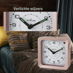 ATRIUM Wekker - Radiogestuurd - Analoog - Brons Metallic - Opbouwende Pieptoon - Snooze - A660-17