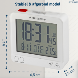ATRIUM wekker - Radiogestuurd - Digitaal - Wit - A740-0