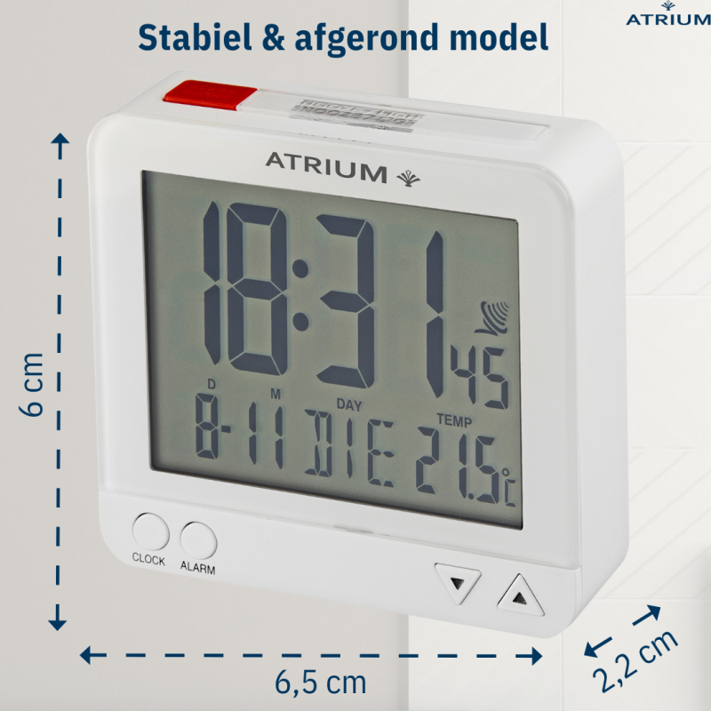 ATRIUM wekker - Radiogestuurd - Digitaal - Wit - A740-0