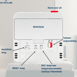ATRIUM wekker - Radiogestuurd - Digitaal - Wit - A740-0
