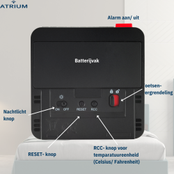 ATRIUM wekker - Radiogestuurd - Digitaal - Zwart - A740-7