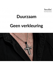 Traveller Dames Hanger met Ketting - Edelstaal - zwart - 50+5cm
