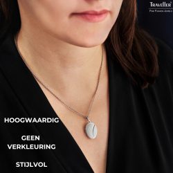 Traveller Photo locket with chain - Sterling Silver - Made in Germany - Matt/Gloss - Oval - Sustainable - 16x23 mm - 45 cm - 571