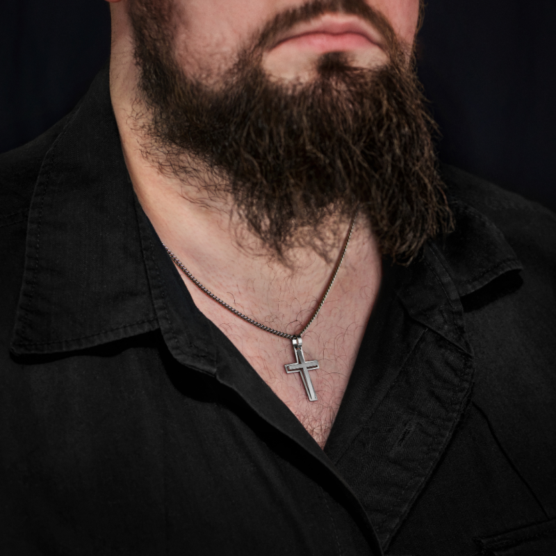 Traveller Cross Chain - Men's - Necklace Men - Made in Germany - Stainless Steel - 50 cm - 171005