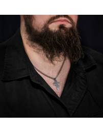 Traveller Kruis Ketting - Heren - Ketting Man - Made in Germany - Edelstaal - 3x2 cm - 50cm lang