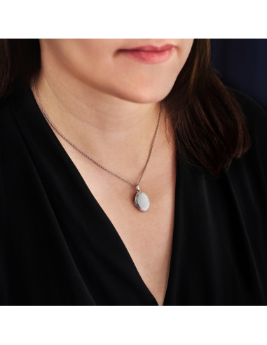 Traveller Photo Locket with Chain - Sterling Silver - Made in Germany - Shiny - Oval - Sustainable - 14x18 mm - 42 cm - 571003