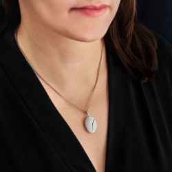 Traveller Photo locket with chain - Sterling Silver - Made in Germany - Matt/Gloss - Oval - Sustainable - 16x23 mm - 45 cm - 571