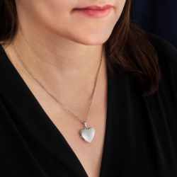 Traveller Medaillon Dames Ketting voor Foto - Made in Germany -Zilver - Glanzend - Hart 20x20 mm - Dames Ketting 45 cm